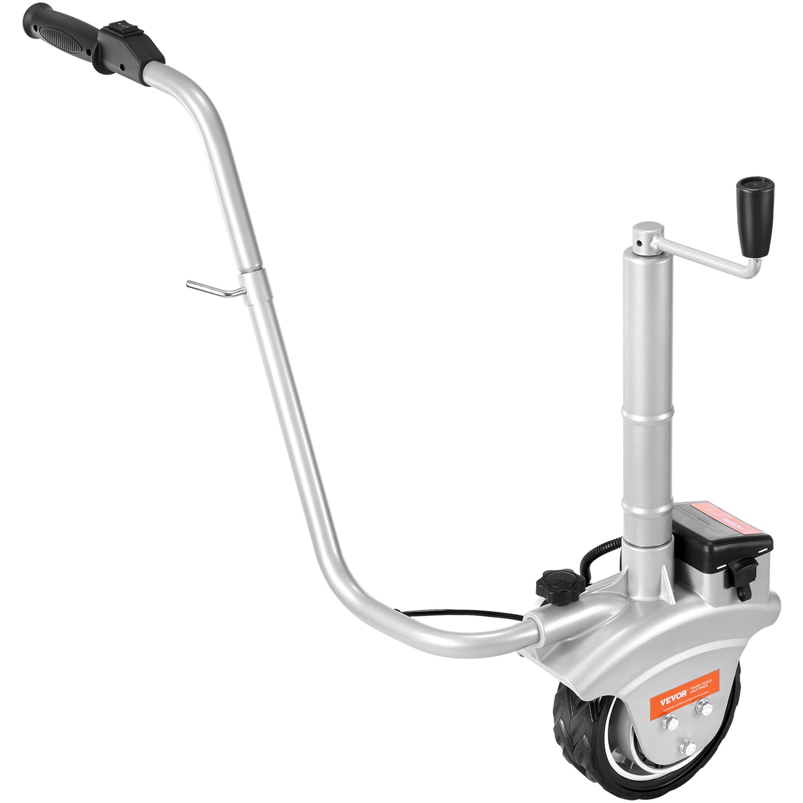 VEVOR Trailer Jockey Wheel 12V Electric Maneuvering Aid Max. Towing Capacity 2268kg Electric Jockey Wheel 30.5-63cm Height Adjustable 6.7m/min Speed 20.3cm Solid Rubber Wheel Trailer Caravan