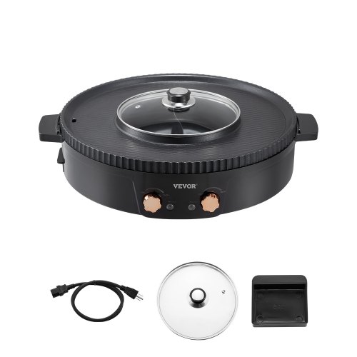 VEVOR Pentola Hot Pot con Griglia 1800W Elettrica BBQ Coreano Antiaderente