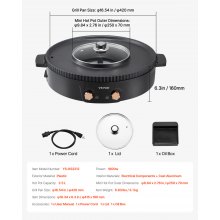 VEVOR Pentola Hot Pot con Griglia 1800W Elettrica BBQ Coreano Antiaderente