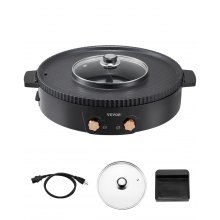VEVOR Pentola Hot Pot con Griglia 1800W Elettrica BBQ Coreano Antiaderente