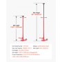 VEVOR Supporto per Fossa e Sottoponte Carico max. 0,75 Tonnellate, Asta da Fossa Altezza Regolabile 132-203,2cm, Maniglia Girevole, Cuscinetti, Pedale, Riparazioni Manutenzione da Officina Garage
