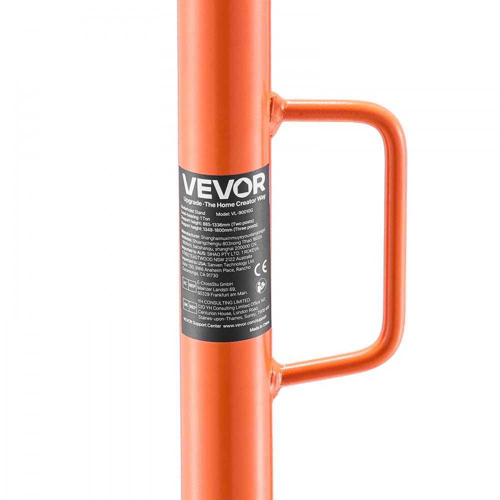 VEVOR Sollevatore da Fossa Sottoponte Cavalletto per Sollevamento Veicoli Carico max. 1 Tonnellata, Cavalletto Supporto Altezza Regolabile Maniglia Girevole per Manutenzione Auto da Garage Officina