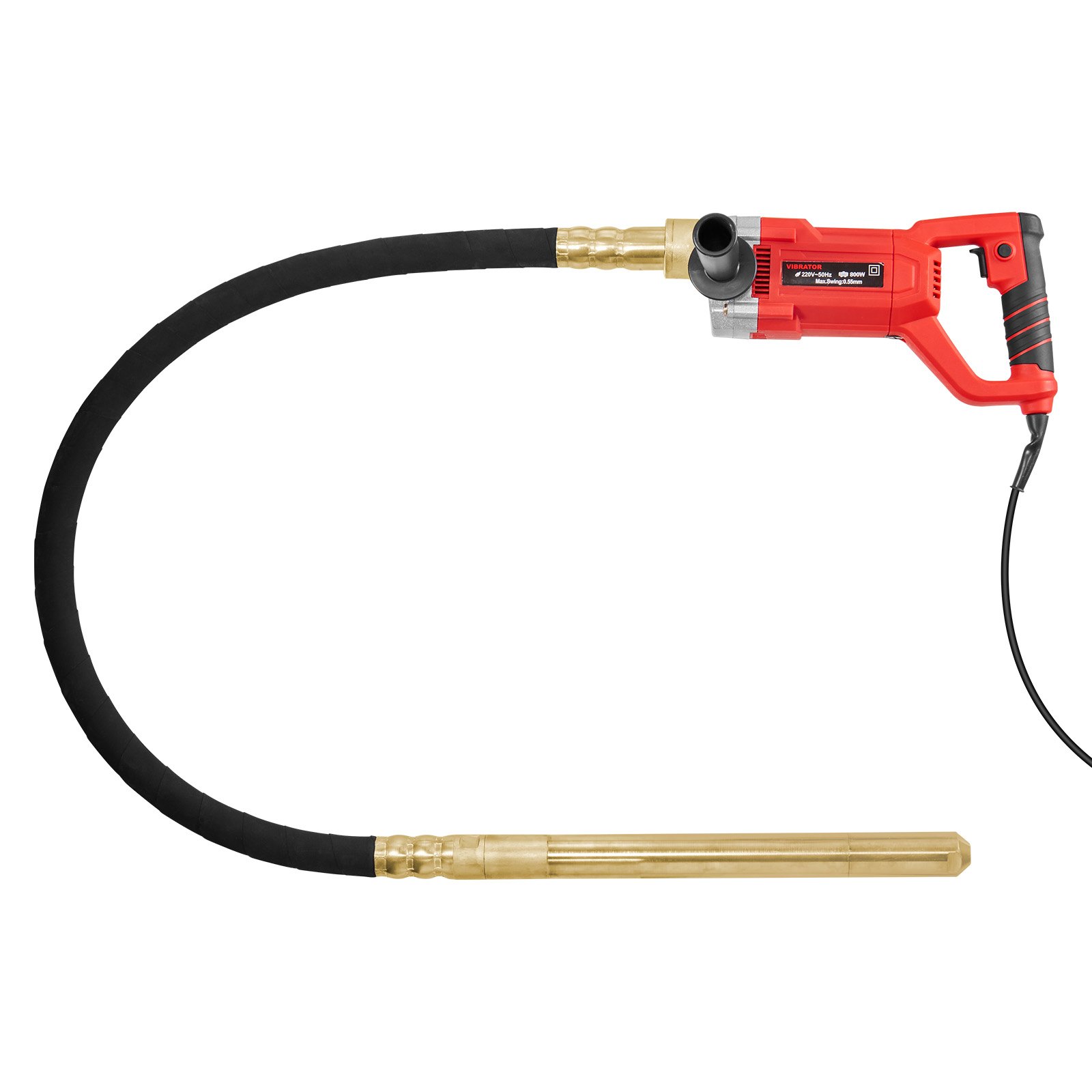 VEVOR Vibratore Elettrico per Calcestruzzo Portatile, 800 W, 4000 giri/min con Asta 1,5 m, Utensile per la Vibrazione del Calcestruzzo, Vibratore per Cemento Portatile a Matita, Rimuove Bolle d'Aria