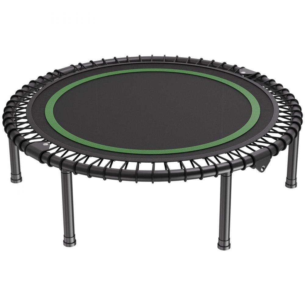 VEVOR Mini Trampolino Pieghevole Fitness 1027 mm Trampolino Elastico, Capacità di Peso 150 kg Trampolino da Fitness, Trampolino da Giardino per Adulti per Allenamento in Interni/Giardino, Nero e Verde