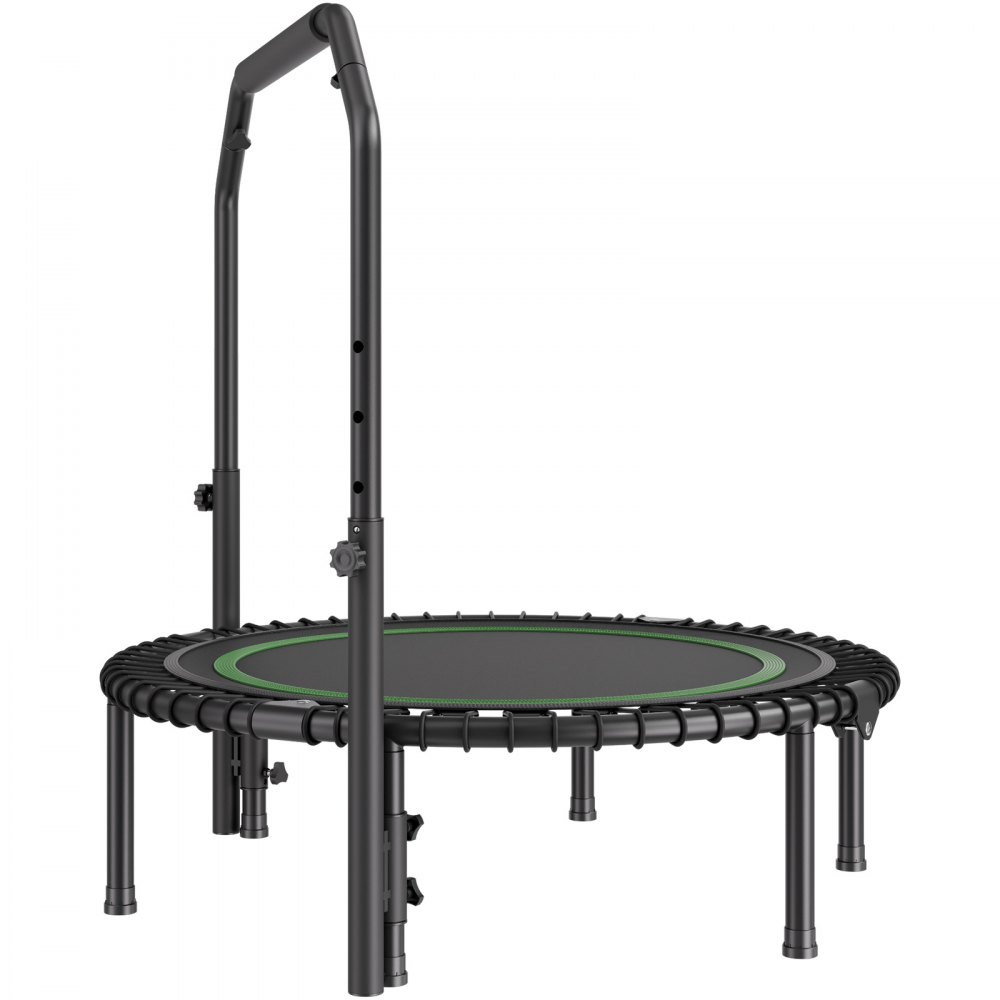 VEVOR Foldable Mini Trampoline Fitness Rebounder 1027 mm, 150 kg Load Capacity Training Trampoline, Rebounder Sport Trampoline Mini Trampoline Garden Trampoline with 4-Level Height-Adjustable Foam Handle