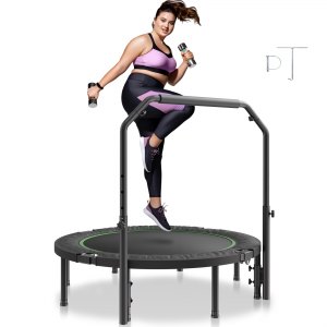 VEVOR Trampolino per Bambini, Trampolino Ovale Pieghevole con Maniglia, 1435x970 mm, Blu