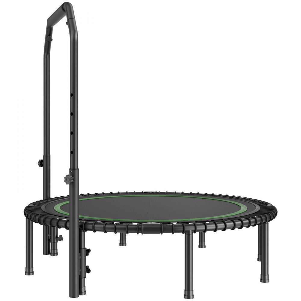 VEVOR Foldable Mini Trampoline Fitness Rebounder 1295 mm 205 kg Load Capacity Training Trampoline, Rebounder Sports Trampoline Garden Trampoline with 4-Level Height-Adjustable Handle & 42 Tension Straps