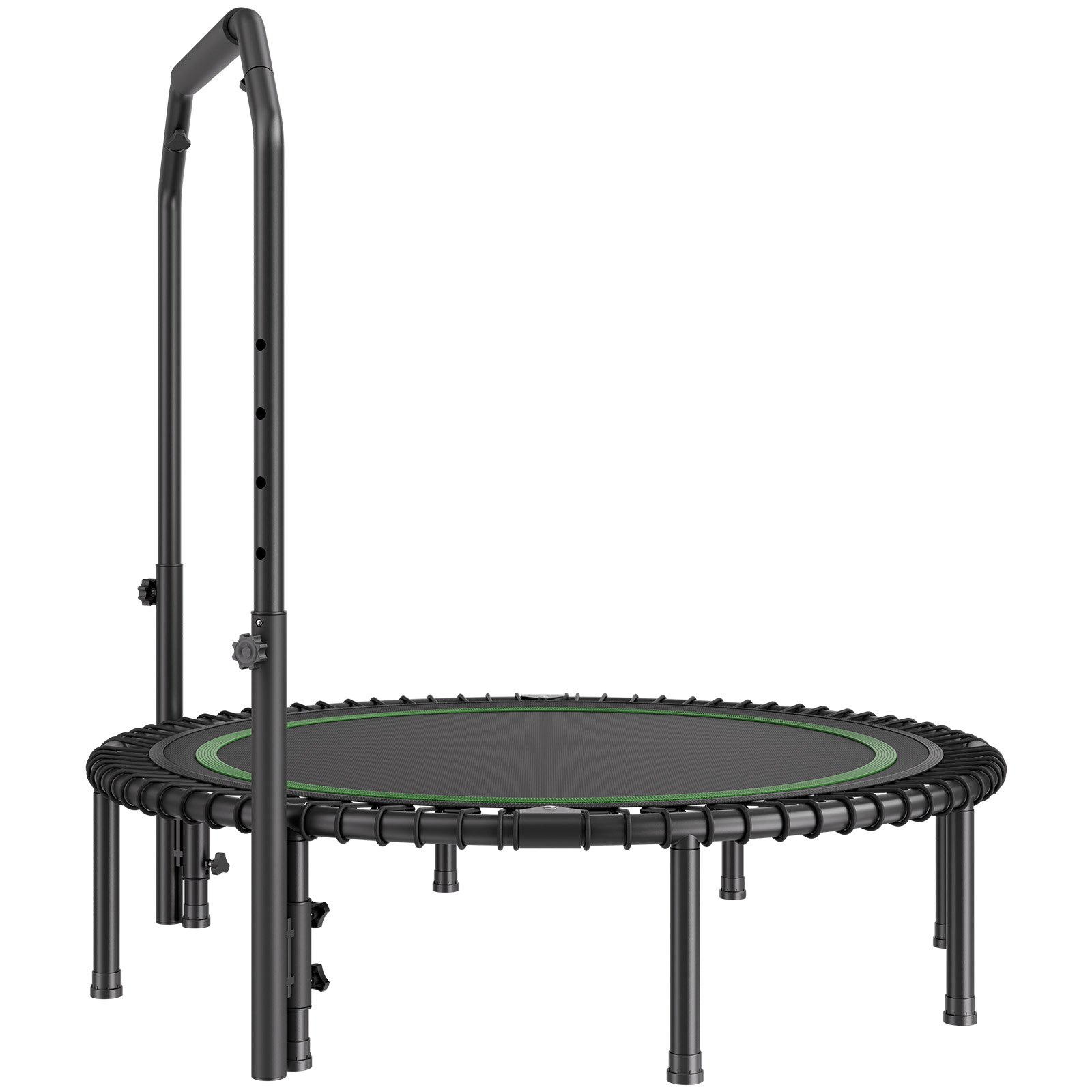 VEVOR Foldable Mini Trampoline Fitness Rebounder 1295 mm 205 kg Load Capacity Training Trampoline, Rebounder Sports Trampoline Garden Trampoline with 4-Level Height-Adjustable Handle & 42 Tension Straps