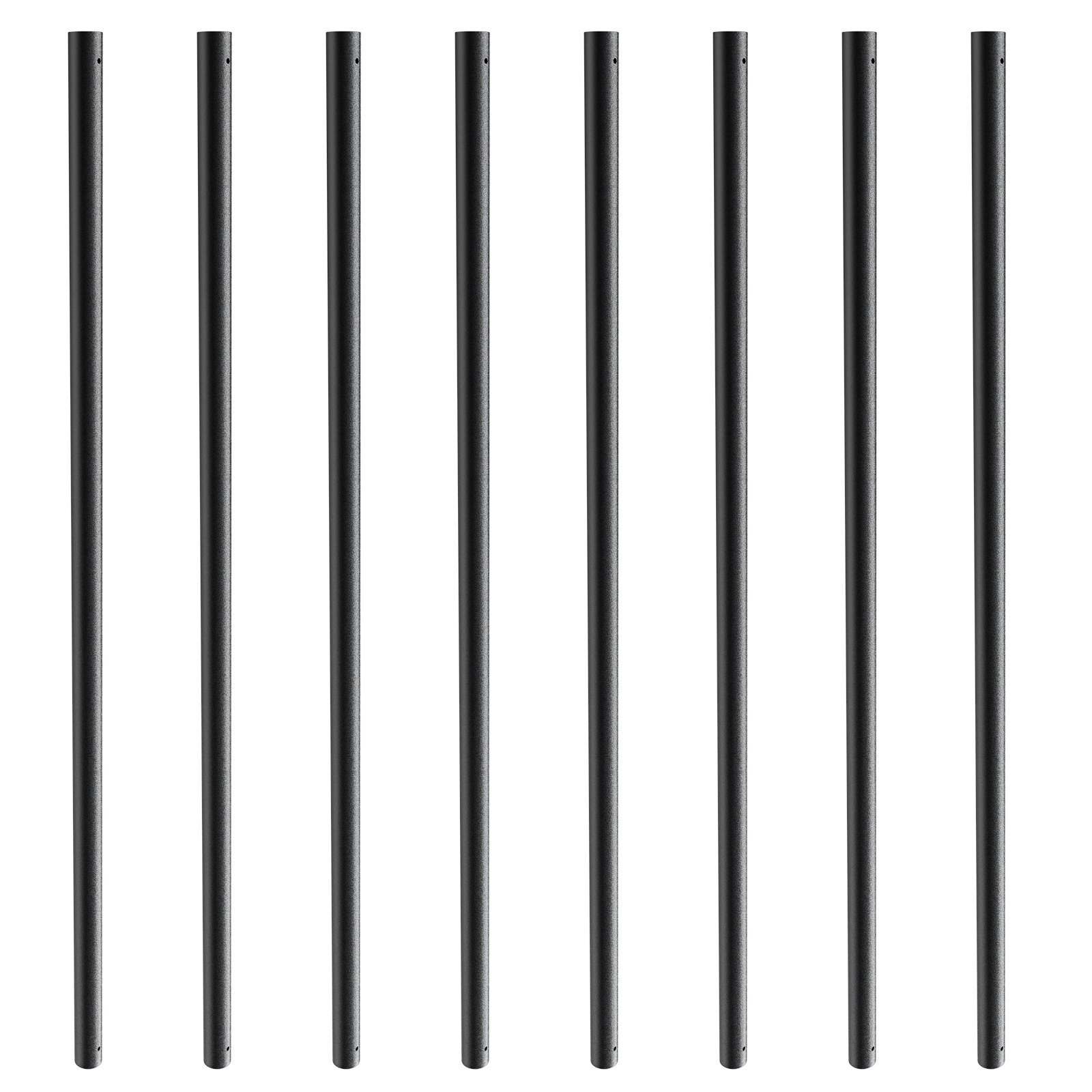 VEVOR Balaustre in Metallo per Scale 19 x 19 x 810 mm Balaustre Colonna Rotonda in Allumino, 101 Balaustre per Ponte con Viti, Ringhiera Classica per Ponte Cavo Verniciata a Polvere Nera Satinata