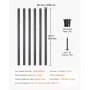 VEVOR Balaustre per Scale in Alluminio, Ringhiera in Metallo Tondo Impermeabile per Ponte Cavo con Tappi e Viti, per Scale, Portico, Patio, Recinzione, Nero da 19 x 660 mm, 51 Pezzi