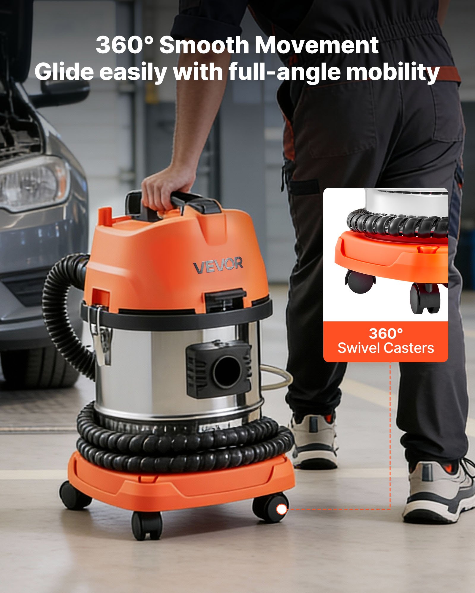 VEVOR Pulitore per Sistema di Alimentazione da 13 Litri e 1200 W, Macchina per Sabbiatura Fisica su Carrello per la Pulizia del Collettore di Aspirazione e delle Valvole, con 23 Adattatori