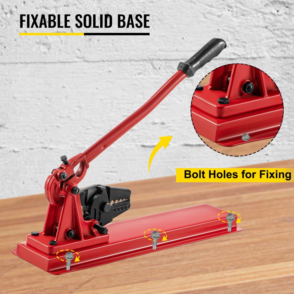 VEVOR Pressa Manuale da Banco, Utensile da Banco da 24", Crimpatrice da Banco per 1/16" 3/32" 1/8" 5/32" 3/16", CRV (HRC 35-45 Grado) Strumento di crimpatura da banco