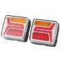 VEVOR 2 Pezzi Luci Quadrate per Rimorchio da 12 V, Luci Posteriori, Freno, Indicatore di direzione, Targa, Kit di Illuminazione per Rimorchio Cablato Impermeabile con Cablaggio, per Barca, Camion