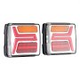 VEVOR 2 Pezzi Luci Quadrate per Rimorchio da 12 V, Luci Posteriori, Freno, Indicatore di direzione, Targa, Kit di Illuminazione per Rimorchio Cablato Impermeabile con Cablaggio, per Barca, Camion
