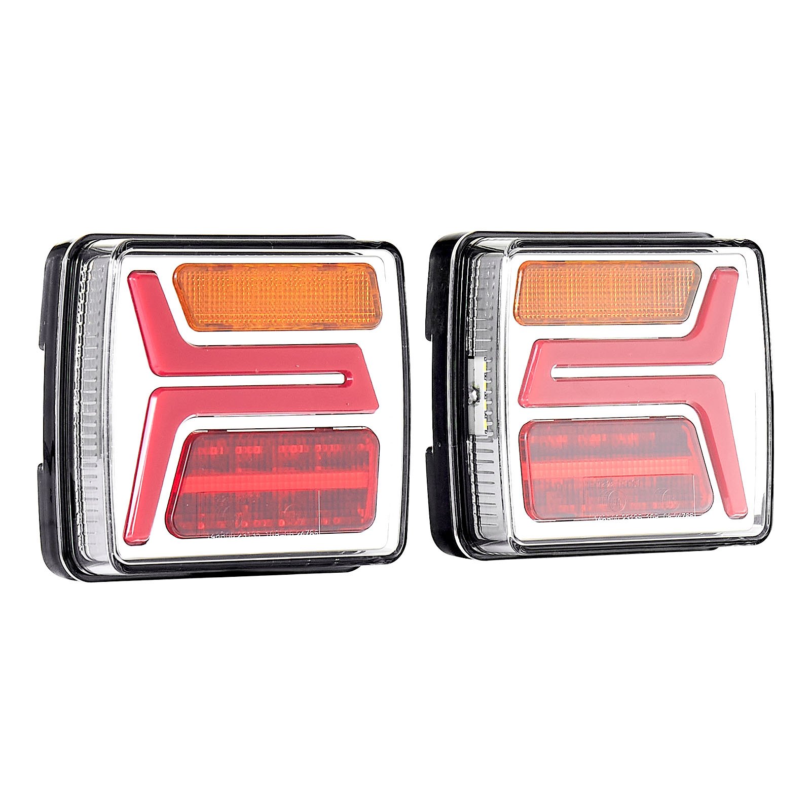 VEVOR 2 Pezzi Luci Quadrate per Rimorchio da 12 V, Luci Posteriori, Freno, Indicatore di direzione, Targa, Kit di Illuminazione per Rimorchio Cablato Impermeabile con Cablaggio, per Barca, Camion