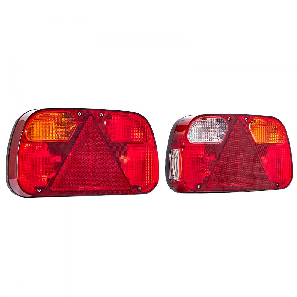 VEVOR Luci per Rimorchio, Trasmissione Cablata, 2 Pezzi Set di Lampada Rimorchio, Luci Impermeabili da 12 V per Posteriori, Freno, Indicatori di Direzione, Targa, Retromarcia, con Cablaggio