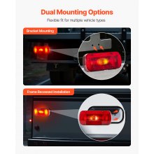 VEVOR 2 Luci Ovali per Rimorchio da 12 V, Luci Posteriori, Stop, Indicatore di direzione, Targa, Retromarcia, Fendinebbia, Kit di Illuminazione per Rimorchio Impermeabile con Cablaggio, Camper