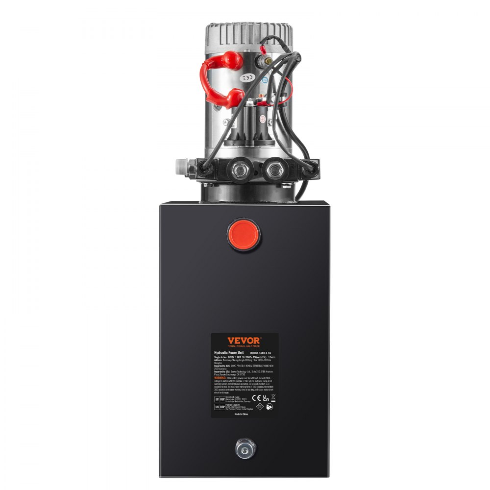 VEVOR Hydraulic Pump Hydraulic Power Pack 12V Hydraulic Power Pack 1600W, Double-Acting Hydraulic Pump Hydraulic Power Pack, 3.75 Gal Tank Hand Pump Hydraulic Power Pack, for Elevators, Forklifts, etc.