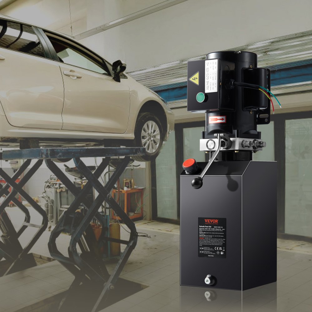 VEVOR Pompa Idraulica AC 220V Capienza ca. 14L Centralina Idraulica ad Azione Singola Flusso d'Olio ca. 6,4 L/min Pressione Massima di 22 MPa, Pompa per Montacarichi Auto Camion Rimorchio da Garage