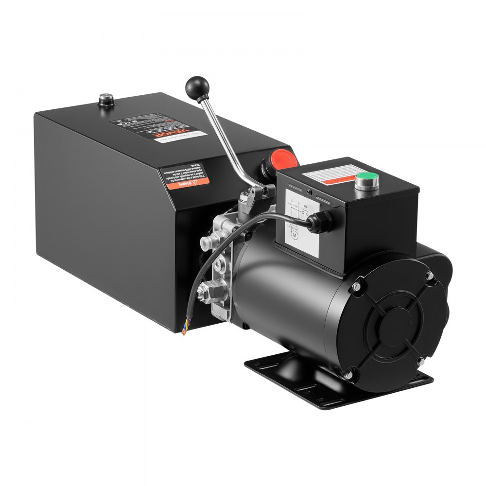 VEVOR Pompa Idraulica CA 220 V, Centralina Idraulica a Semplice Effetto Portata Olio 6,3 L/min, Pressione di Scarico max. 22 MPa per Autocarri con Cassone Ribaltabile, Elevatore, Auto