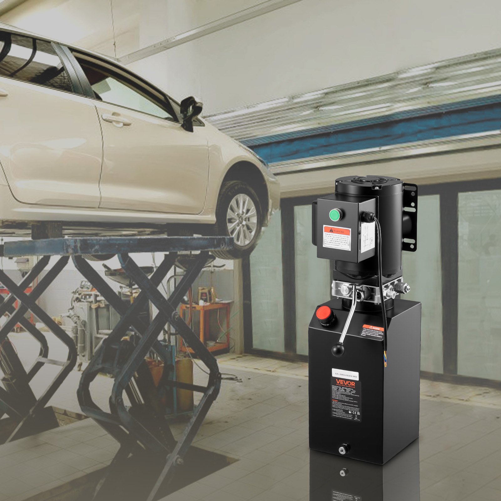 VEVOR Pompa Idraulica CA 220 V, Centralina Idraulica a Semplice Effetto Portata Olio 6,3 L/min, Pressione di Scarico max. 22 MPa per Autocarri con Cassone Ribaltabile, Elevatore, Auto