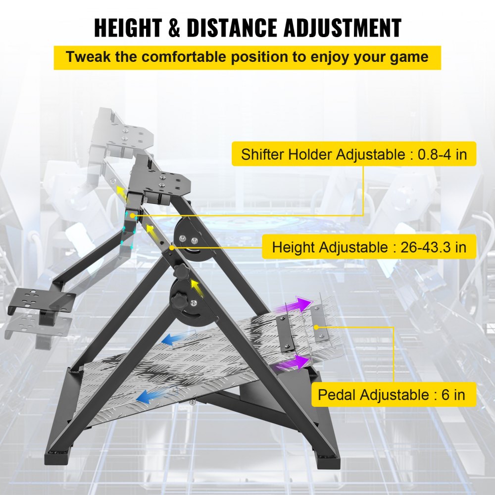 VEVOR Supporto per volante da corsa Supporto per volante per simulatore di corsa nero per F458 Spider Xbox One T80 / T100 / RGT / Ferrari GT / F430 Nero stabile Logitech G27 G29 PS4 G920 T300RS 458