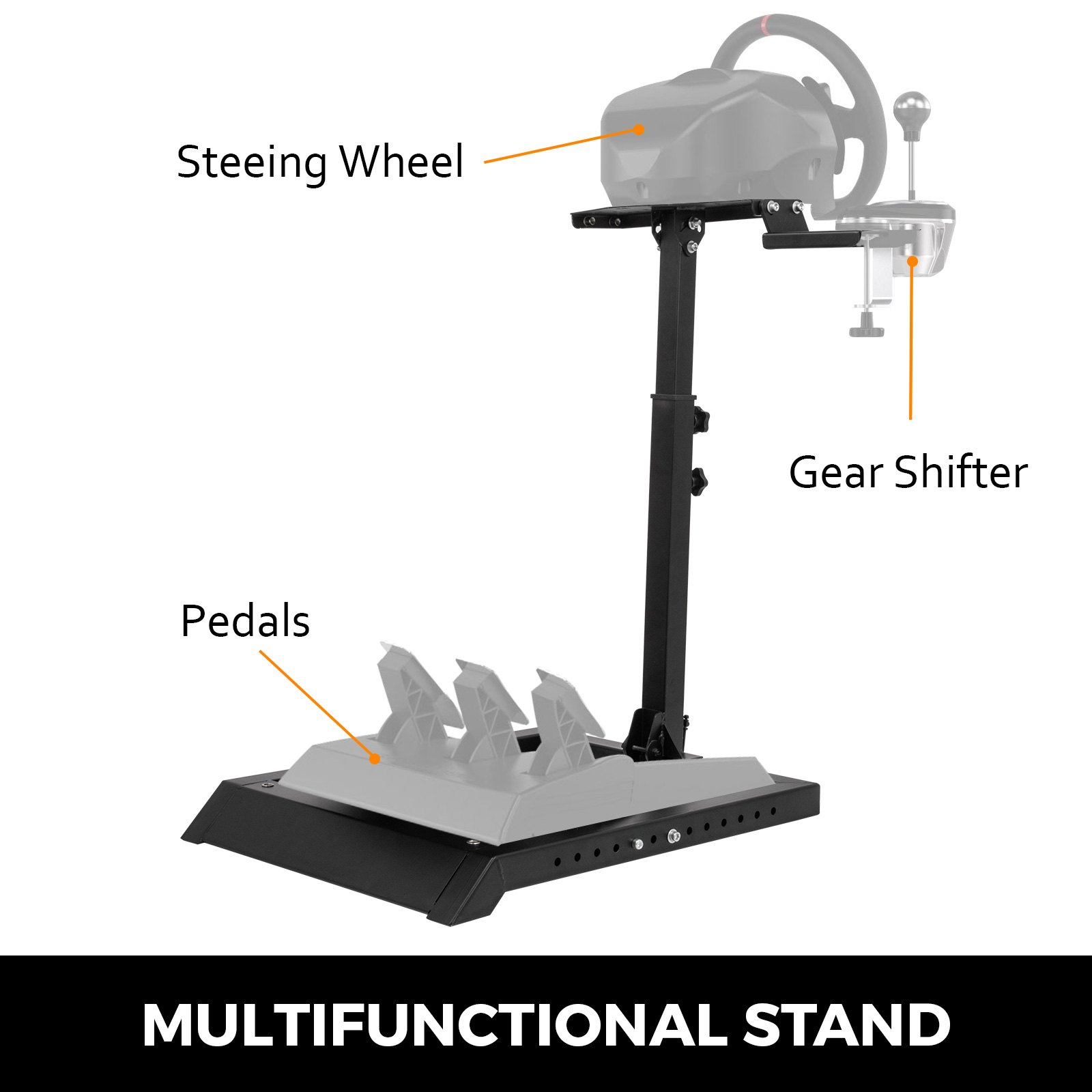 VEVOR Racing Wheel Stand PRO Shifter Mount Altezza Regolabile Guida simulatore Cabina di pilotaggio Compatibile con Logitech Gaming Cockpit