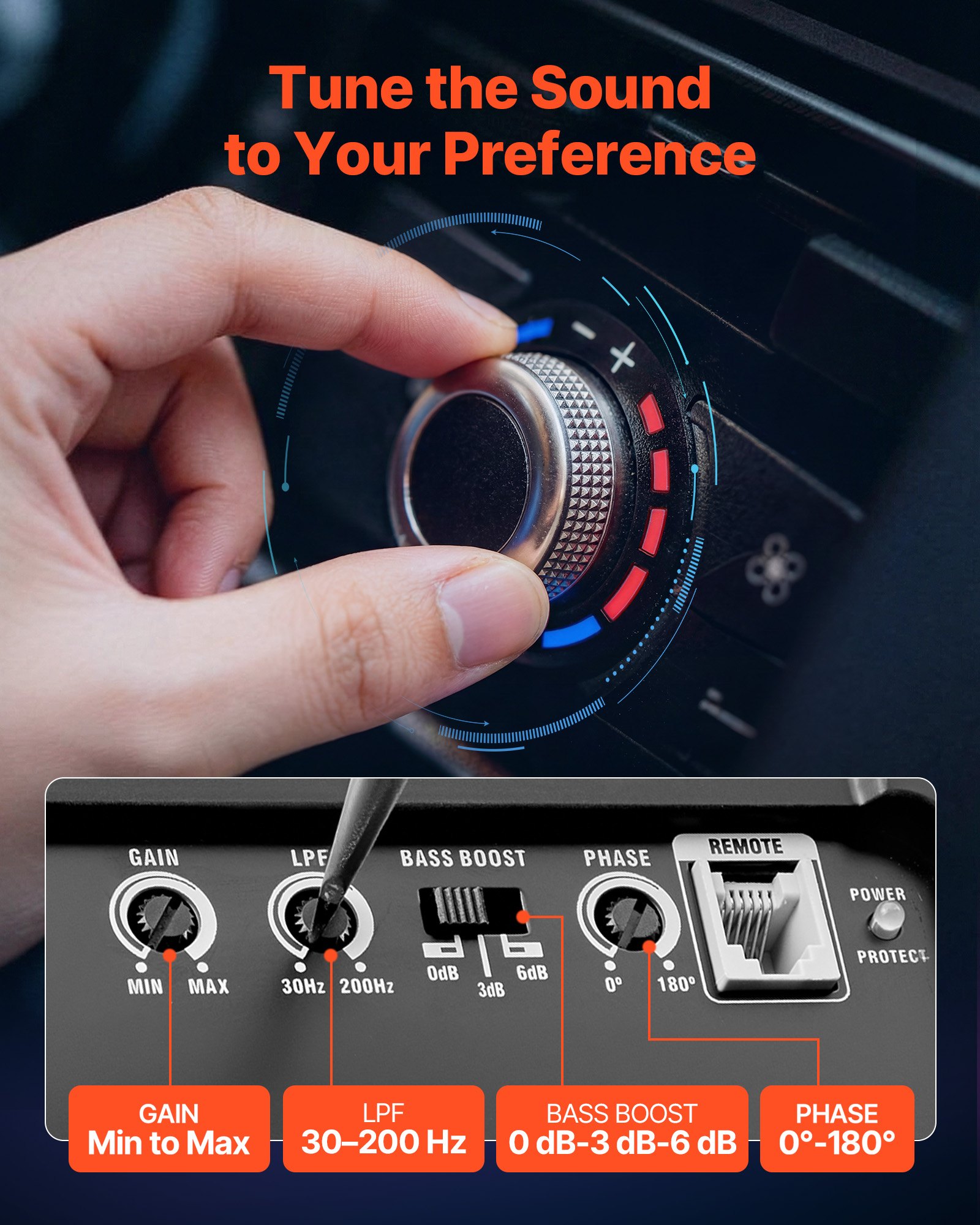 VEVOR Kit Subwoofer per Auto Sistema Audio con Cassa da 305 mm, Subwoofer Amplificatore 490 W RMS Separato Kit di Cablaggio, Pacchetto Amplificatore Gamma di Frequenza 30-200 Hz da Veicoli SUV Auto