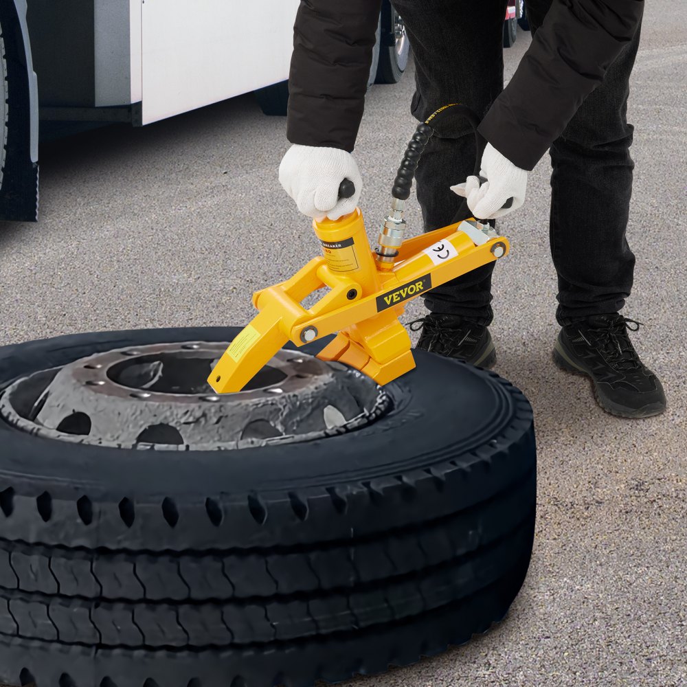 VEVOR Combi Pearlbreaker Professional Kit Trattore Camion Pneumatico Demolitore Idraulico Cambio palla con 79 "Tubo flessibile idraulico 10000 PSI Pompa a Pedale Portatile