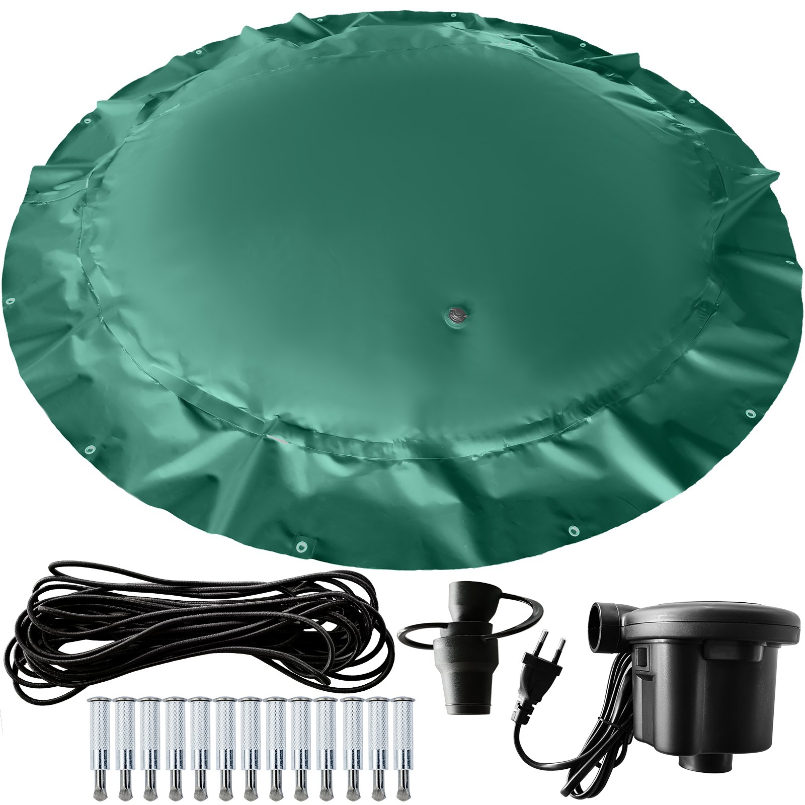 Vevor Copertura Gonfiabile Rotonda Verde Per Piscina Da 2m Telo Piscina Esterni