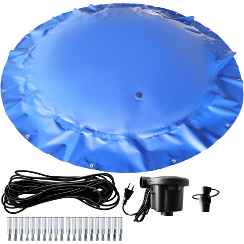 VEVOR Copertura Gonfiabile Rotonda per Piscina in Blu con Pompa ad Aria Elettrica, 3,5 M Diametro per Telo di Copertura per Piscina in PVC, Coperchio di Piscina Interrata per Casa, Giardino e Hotel