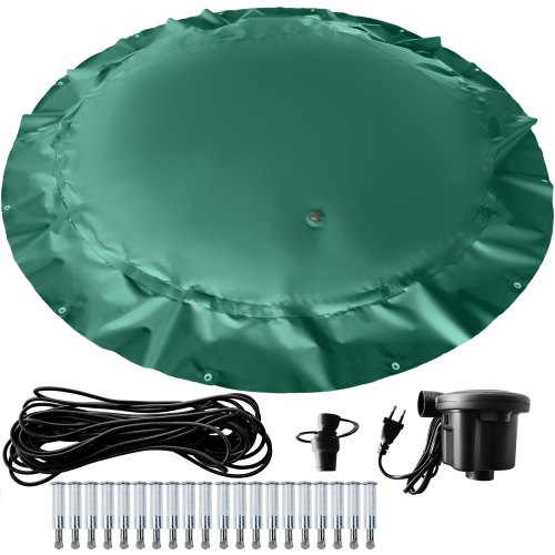 Vevor Copertura Gonfiabile Rotonda Verde Per Piscina 3,5 M Telo Piscina Esterni