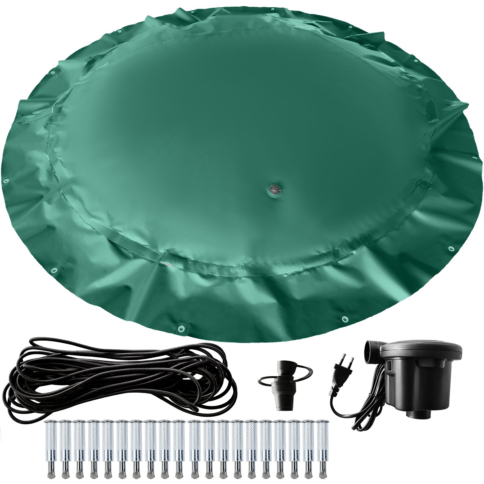 Vevor Copertura Gonfiabile Rotonda Verde Per Piscina 3,5 M Telo Piscina Esterni