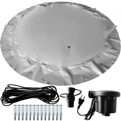 Vevor Copertura Gonfiabile Rotonda Grigio Per Piscina 3,5m Telo Piscina Esterni