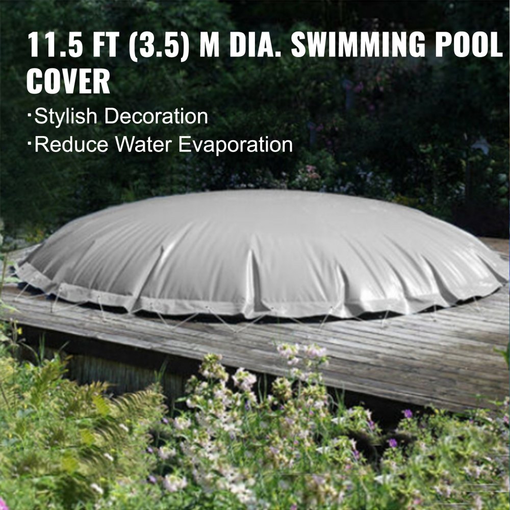 Vevor Copertura Gonfiabile Rotonda Grigio Per Piscina 3,5m Telo Piscina Esterni