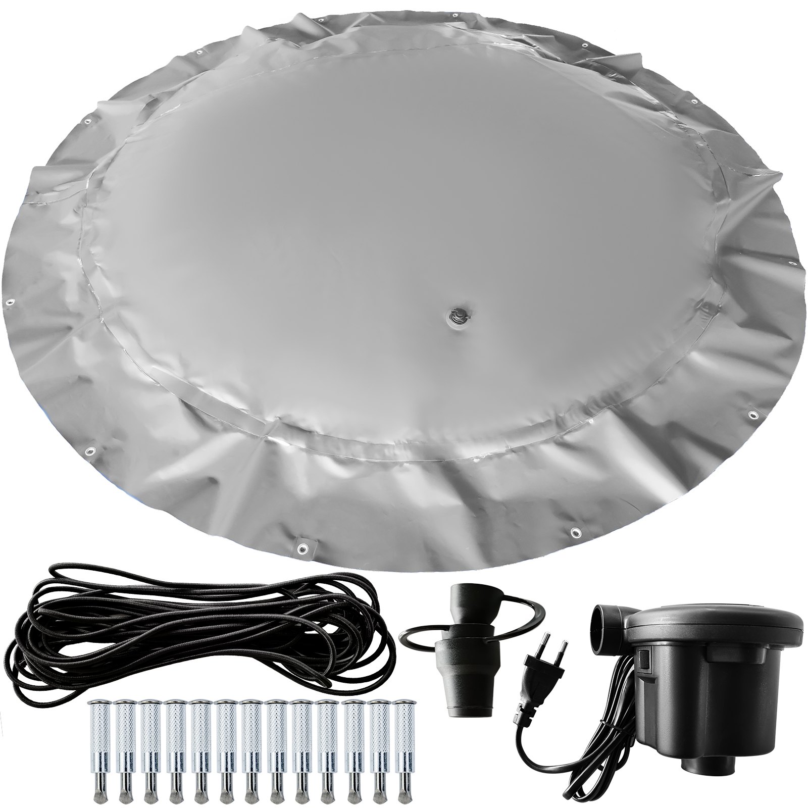 Vevor Copertura Gonfiabile Rotonda Grigio Per Piscina 3,5m Telo Piscina Esterni