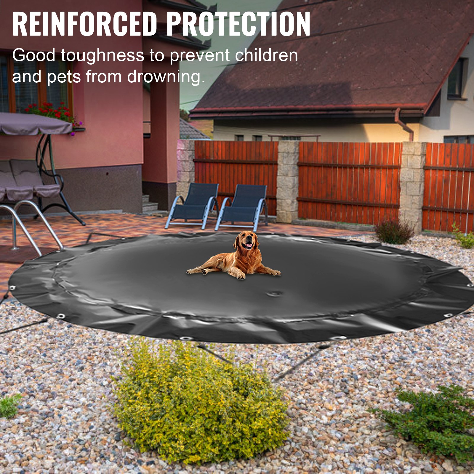 Vevor Copertura Per Piscina Gonfiabile Rotonda 4,5m Telo Piscina Esterni In Pvc