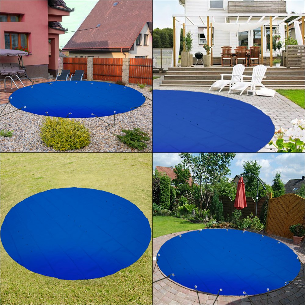 VEVOR Copertura di Sicurezza per Piscina in Blu, 4,5M per Telo di Copertura per Piscina Rotonda in Polipropilene, Coperchio Rettangolare di Piscina Interrata per Casa, Giardino, Hotel, Ingegneria