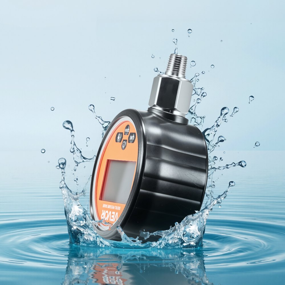 VEVOR Manometro Idraulico Digitale, Sensore di Pressione Idraulica 0-700 Bar, Tester Manometro con Ingresso Base NPT per Macchinari Edili Escavatrici, Alloggiamento in Acciaio Inossidabile