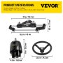 VEVOR Kit sterzo idraulico fuoribordo 300HP, Kit sterzo idraulico Pompa timone, Kit sterzo idraulico per barca con tubo sterzo idraulico da 22 piedi per sistema di sterzo barca