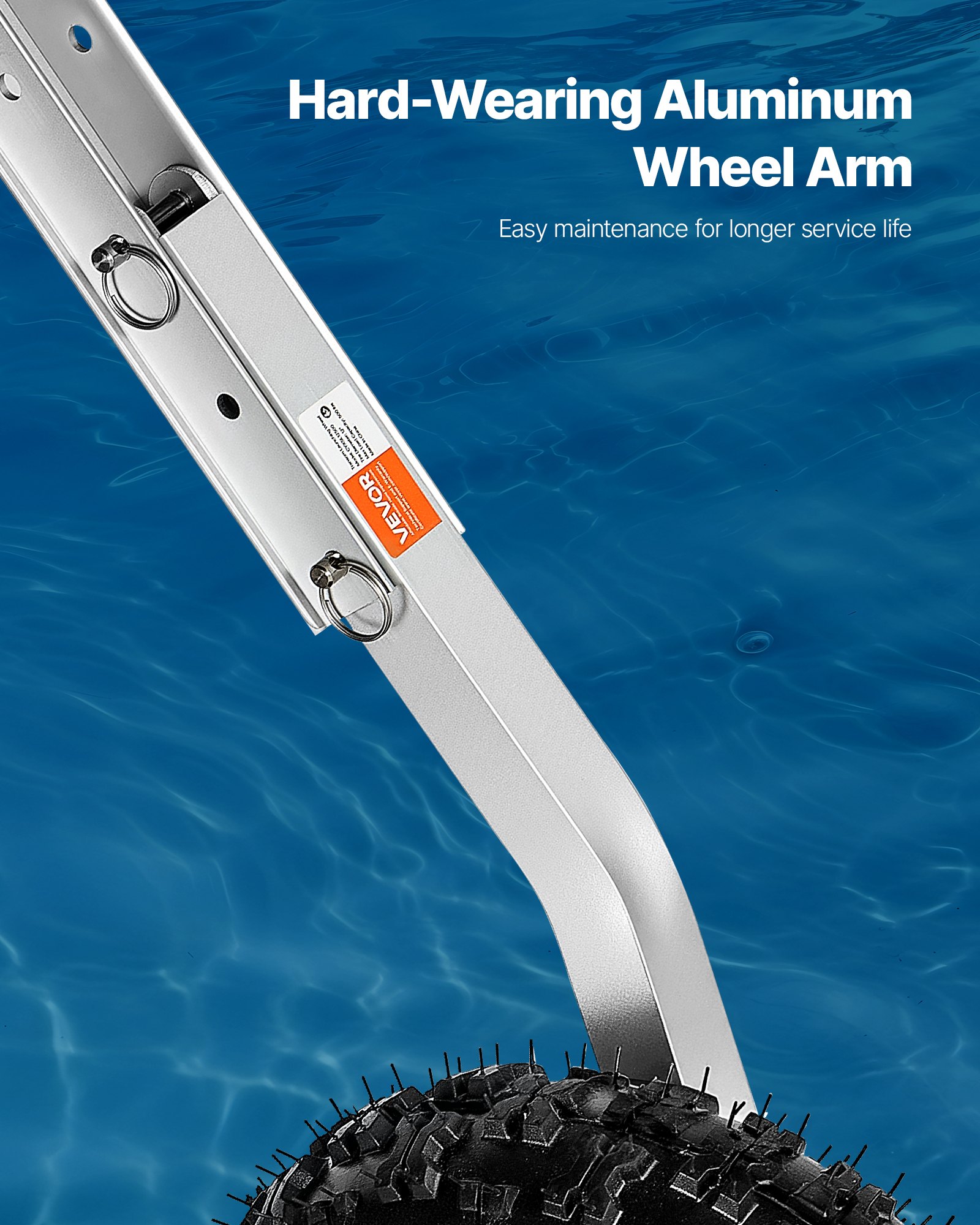 VEVOR Boat Launching Wheels, 226.8 kg Load Capacity, 304.8 mm Aluminium Alloy Transom Wheel with Inflatable Rubber Tires, Folding Launch Wheels with 4 Quick Release Pin, Fit 4m Inflatable Fishing Boat