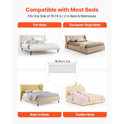 Sponda per Letto per Bambini Lunghezza 2 m, Barriera per Lettino per Neonati con Tubo di Ferro Rinforzato, Tessuto Oxford, Altezza Regolabile 68-89 cm, per Materassi di Spessore 5-27 cm | IT Sponda per Letto per Bambini Lunghezza 2 m, Barriera per Lettino per Neonati con Tubo di Ferro Rinforzato, Tessuto Oxford, Altezza Regolabile 68-89 cm, per Materassi di Spessore 5-27 cm | IT