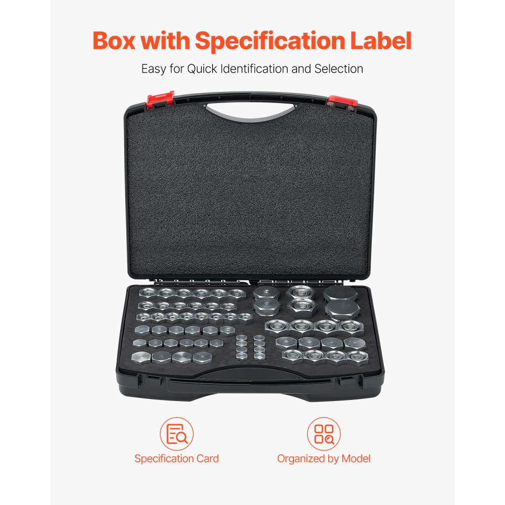 VEVOR DIN Raccordi Idraulici, 64 Pezzi, Kit di Tappi per Tubi Idraulici DIN per Impieghi Gravosi, Kit di Raccordi per Tubi Flessibili e Tubazioni, Dimensioni Trattino14/16/18/22/26/30/36