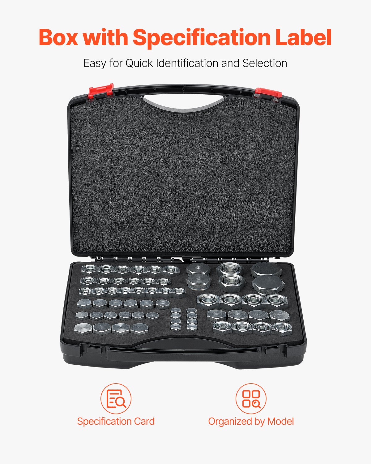 VEVOR DIN Raccordi Idraulici, 64 Pezzi, Kit di Tappi per Tubi Idraulici DIN per Impieghi Gravosi, Kit di Raccordi per Tubi Flessibili e Tubazioni, Dimensioni Trattino14/16/18/22/26/30/36