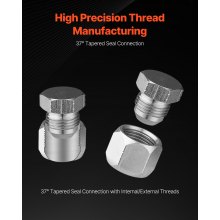 VEVOR Raccordi Idraulici JIC 37° Kit Tappo e Tappo per Tubo Idraulico 72 Pezzi