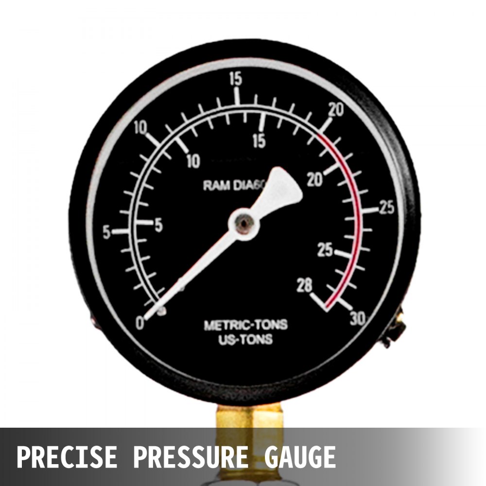 VEVOR Pressa Idraulica 20T, Pressa Idraulica per Officina, Pressa per officina, Pressa Idraulica Officina, Forza di Pressione, Pressa da Pavimento, con Pompa a Pedale e Manometro