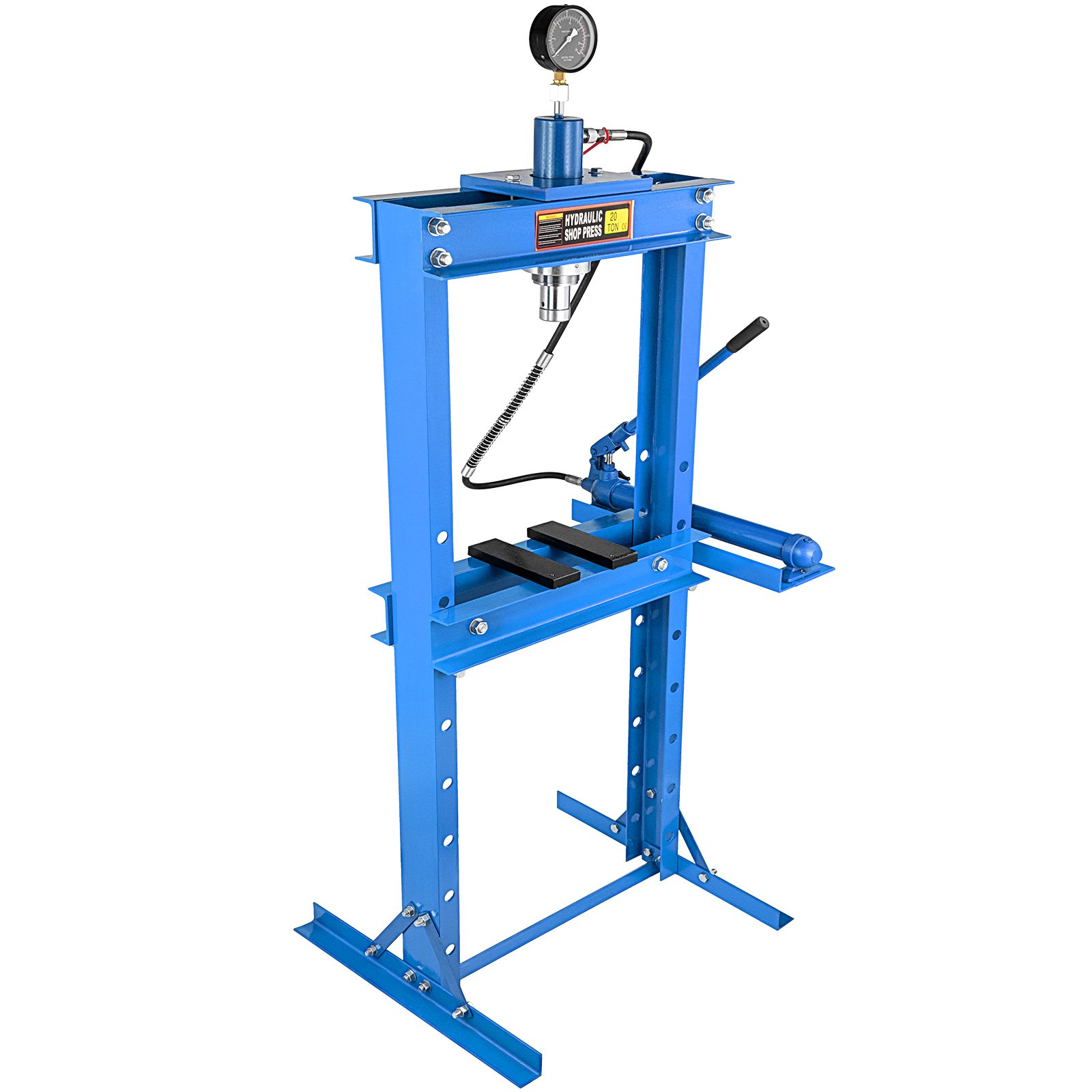VEVOR Pressa Idraulica 20T, Pressa Idraulica per Officina, Pressa per officina, Pressa Idraulica Officina, Forza di Pressione, Pressa da Pavimento, Colore Blu, con Pompa Idraulica Separata,