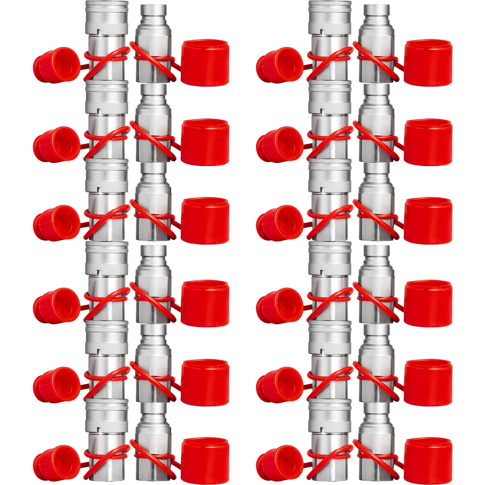 VEVOR Attacco rapido idraulico 1/2" Corpo Accoppiatore idraulico 1/2" NPT Attacco rapido Attacco rapido 2 coppie Attacco rapido idraulico 27,6 MPa 12 coppie