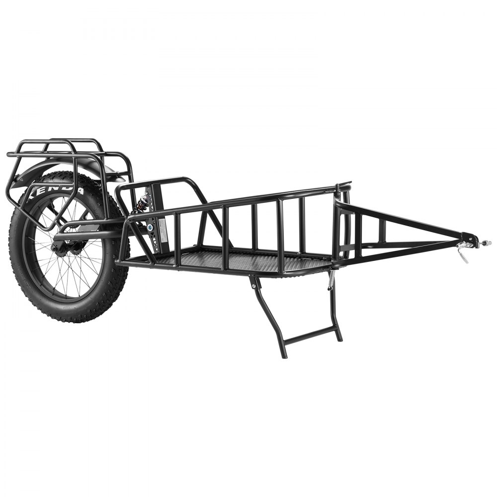 VEVOR Rimorchio per Bici Carrello, Stoccaggio Compatto Struttura Sgancio Rapido, Ruote da 508 mm, Adatto alla Maggior Parte delle Ruote Bici Portabiciclette, Acciaio Carbonio, Carico Portato 32 kg
