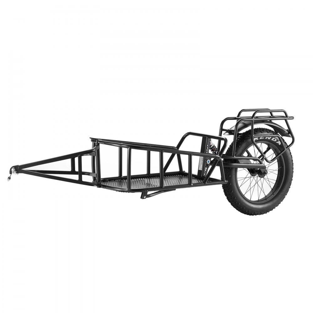 VEVOR Rimorchio per Bici Carrello, Stoccaggio Compatto Struttura Sgancio Rapido, Ruote da 508 mm, Adatto alla Maggior Parte delle Ruote Bici Portabiciclette, Acciaio Carbonio, Carico Portato 32 kg